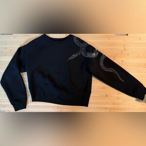 All Saints Sequin Snake Black Sweatshirt